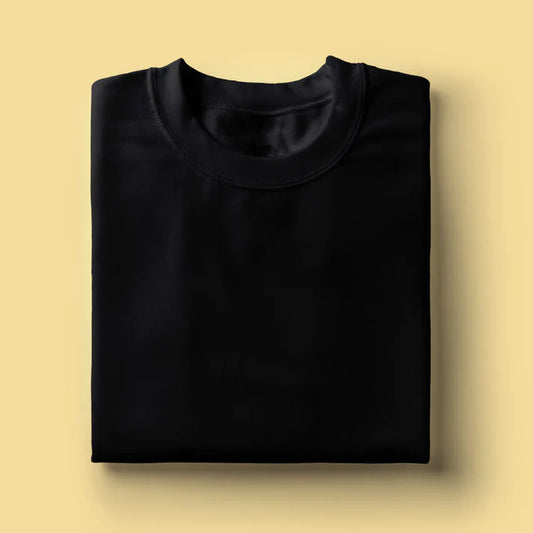 Premium Unisex Black Cotton Round Neck T-Shirt