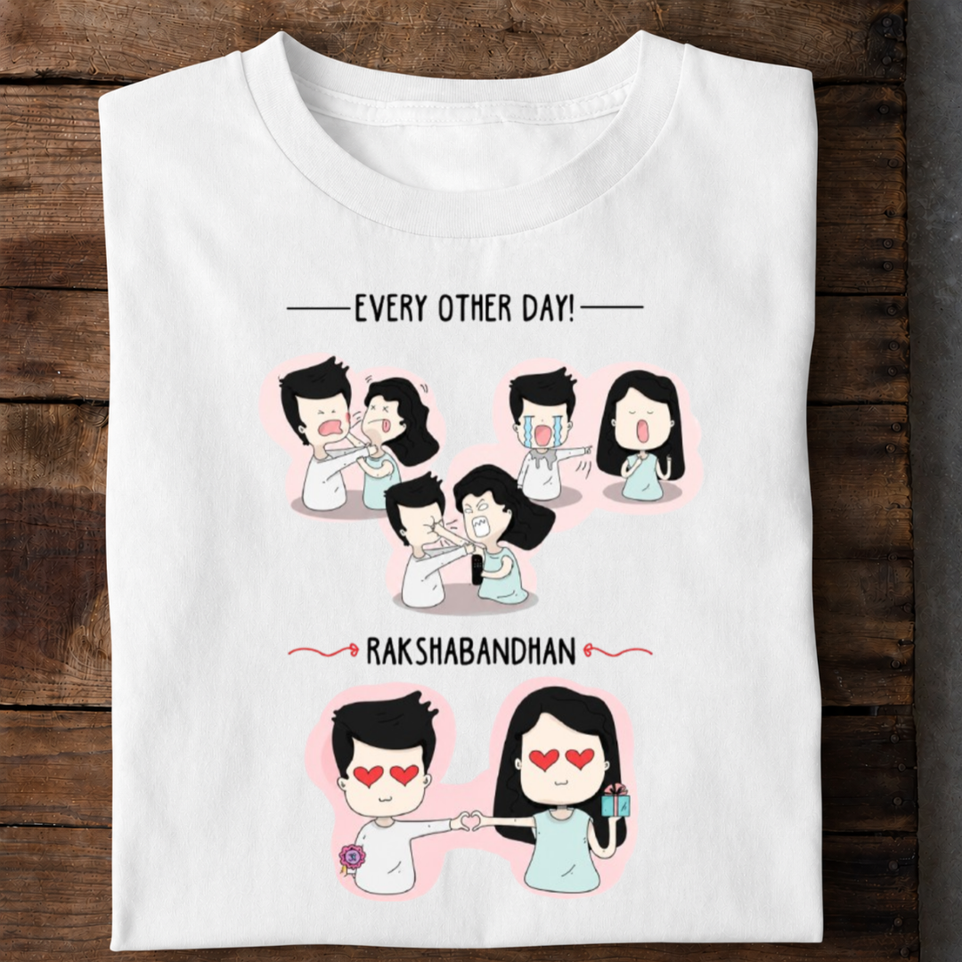 Brother Sister Raksha Bandhan Premium Cotton T Shirt