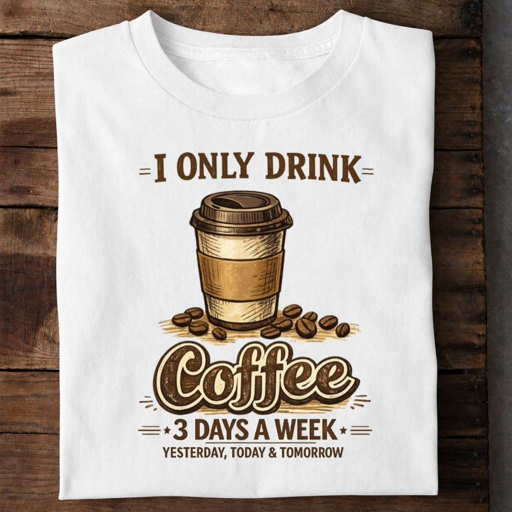 Only Drink Coffee Premium Cotton T Shirt