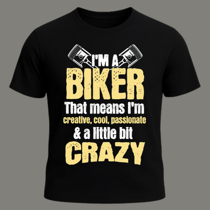 Throttle Instinct – Premium Black Cotton Funny Biker T-Shirt