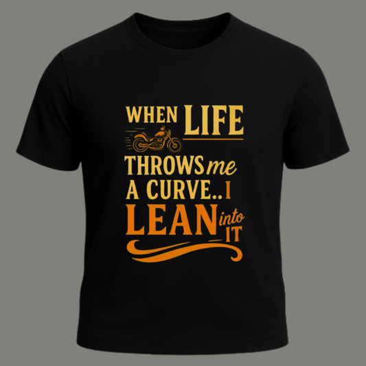 Life’s Curve – Premium Black Cotton T-Shirt