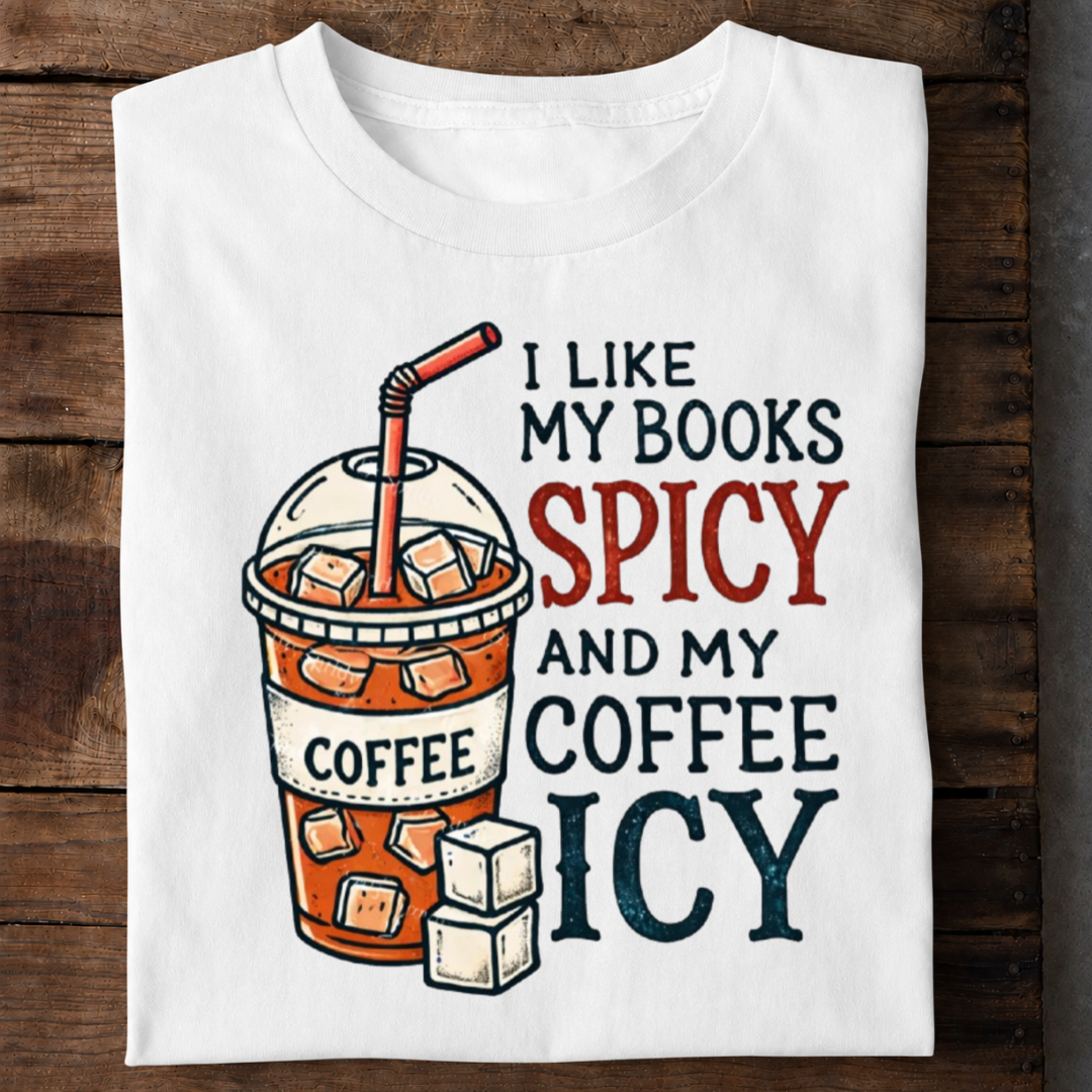Coffee Icy Book Spicy Premium Cotton T Shirt