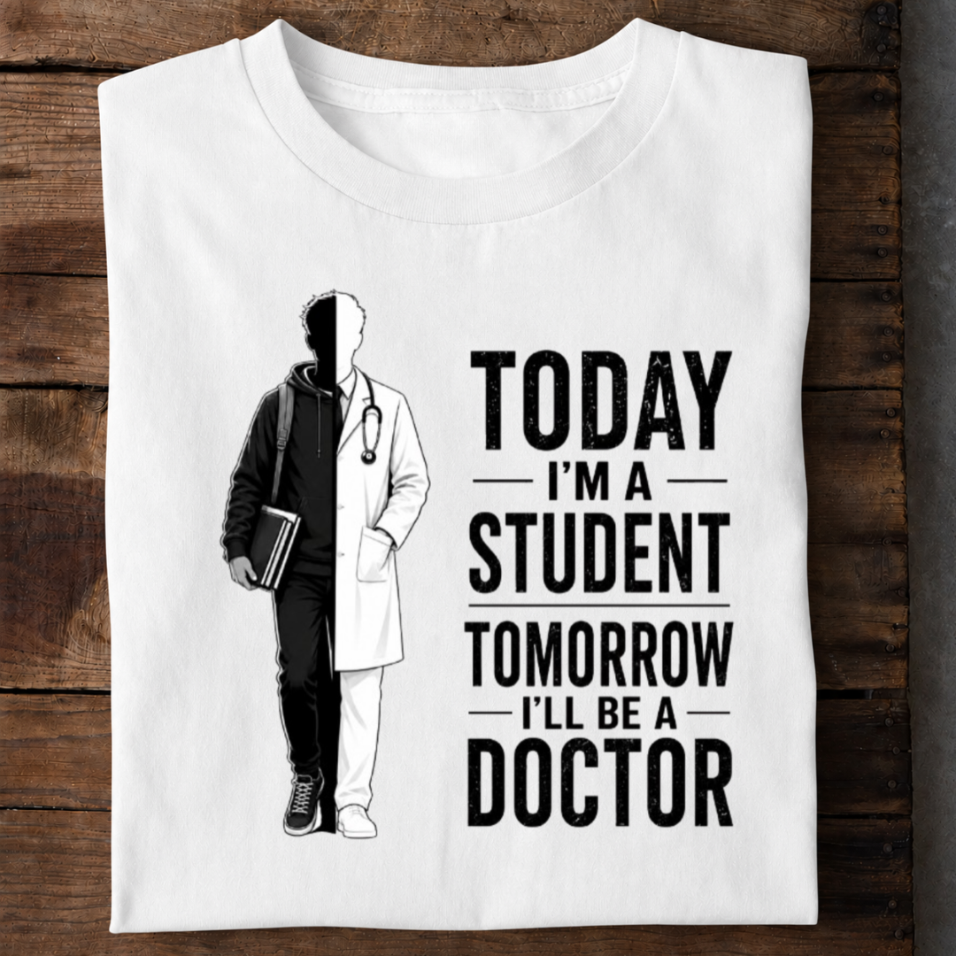 Today Student Tomorrow Doctor White Premium Cotton T Shirt