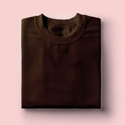 Premium Unisex Coffee Brown Cotton Round Neck T-Shirt