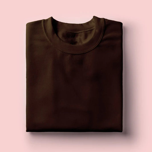 Premium Unisex Coffee Brown Cotton Round Neck T-Shirt