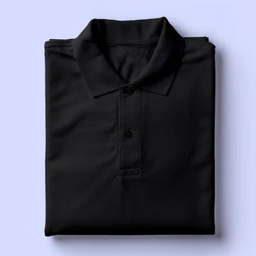 Premium Unisex Black Cotton Polo T-Shirt